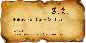 Bukovics Kornélia névjegykártya
